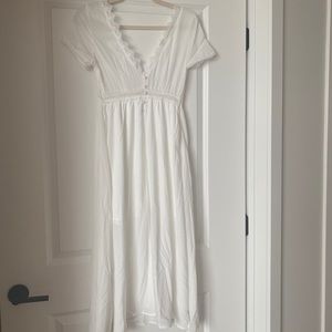 White bohemian midi dress